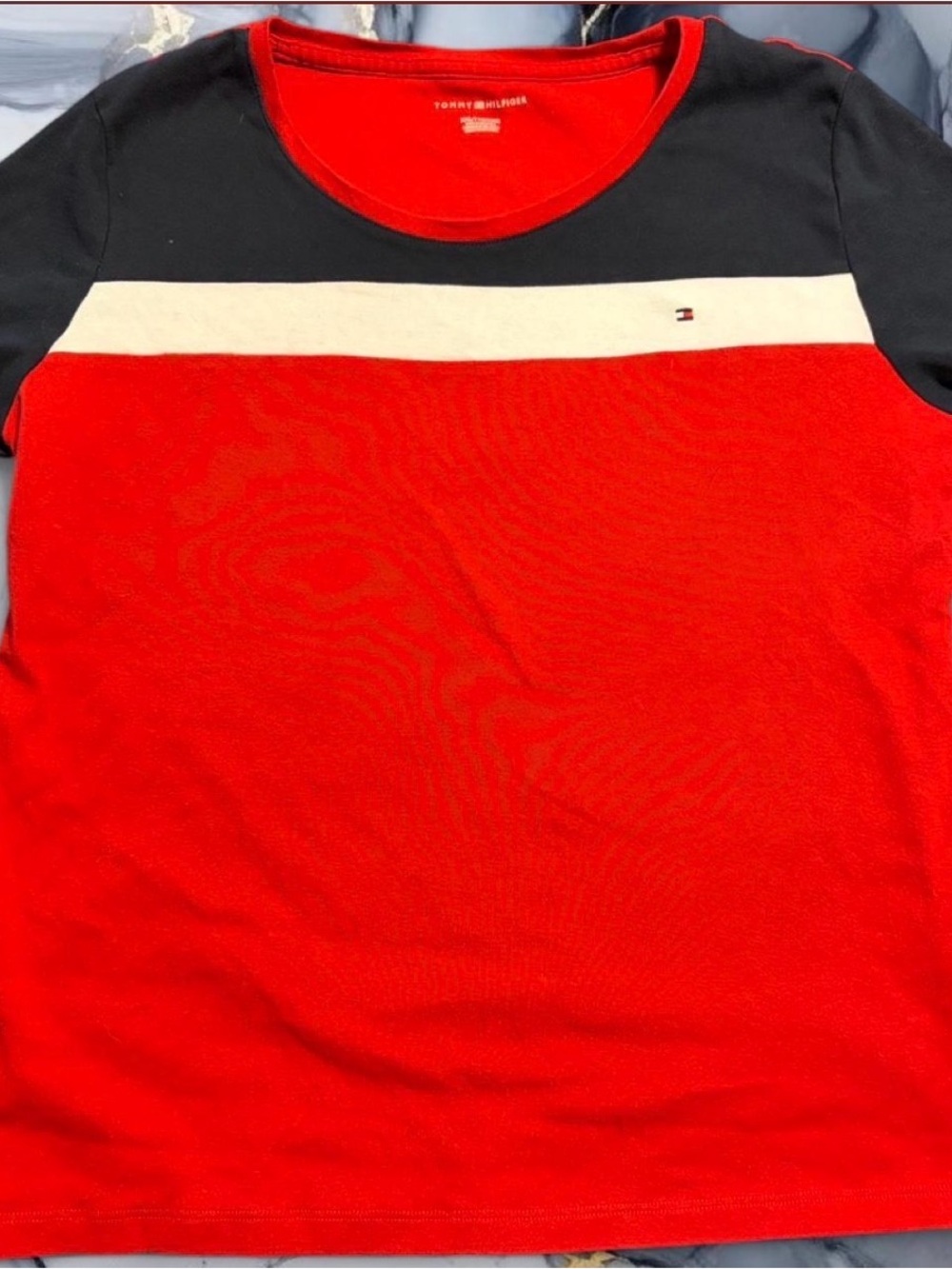 Tommy Hilfiger Red & Navy Crewneck Tee